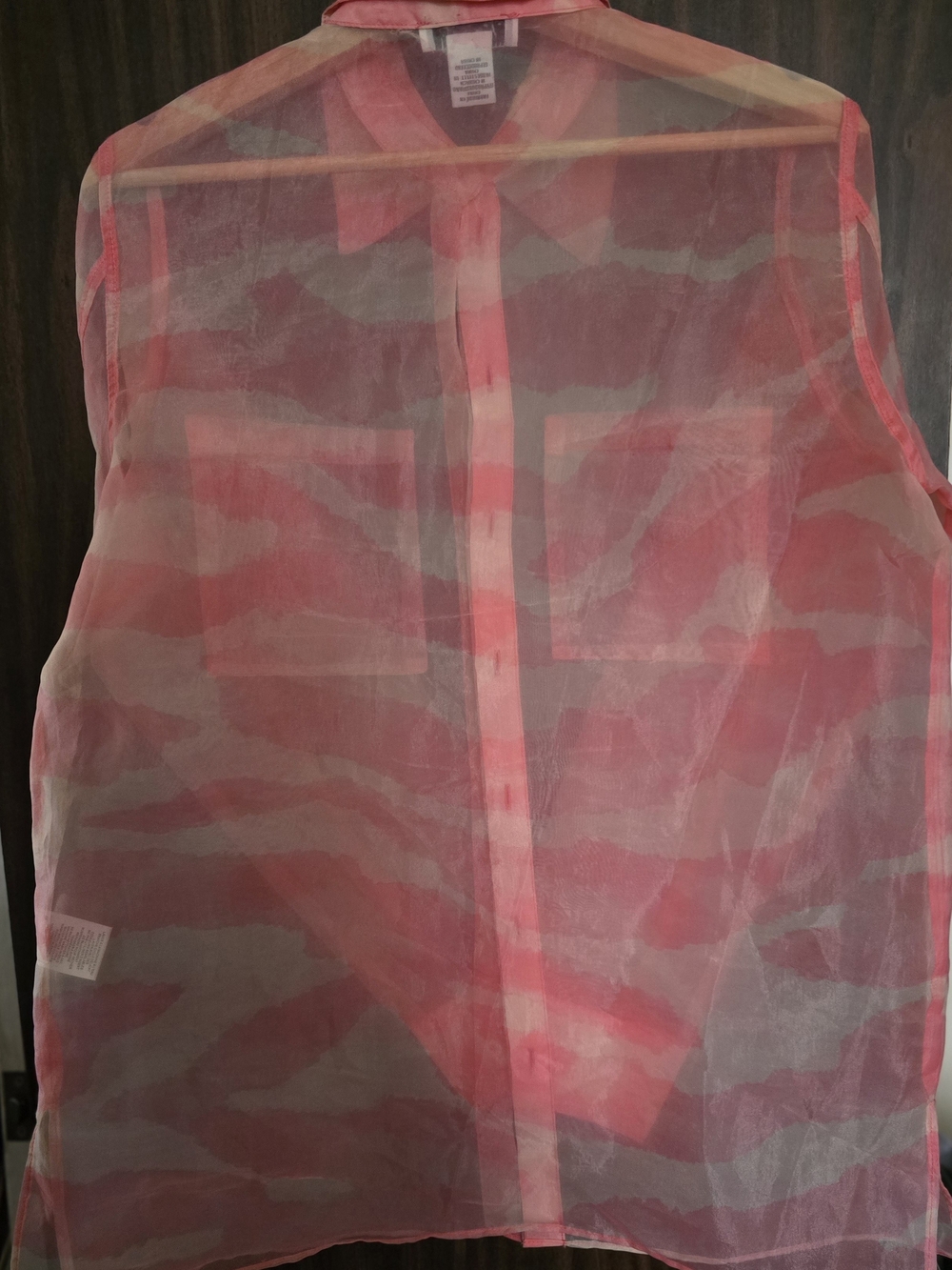 Rachel Zoe Sheer Coral-Pink Button Down Shirt - Picture 2 of 4